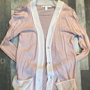 LC Conrad blush pink cardigan + chiffon details